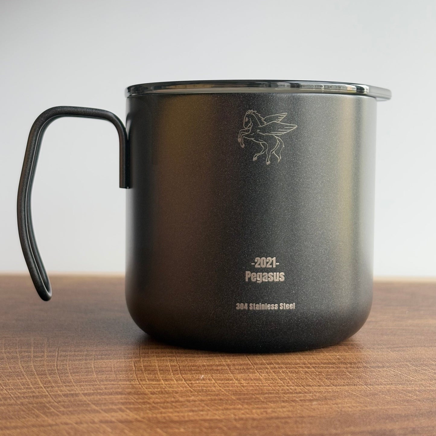 Black Insulated Camping Mug with Lid