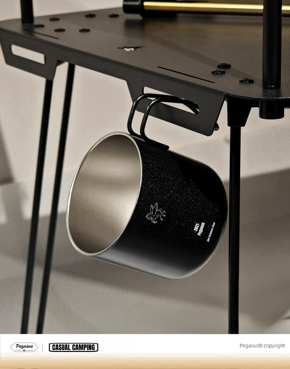 Black Insulated Camping Mug with Lid