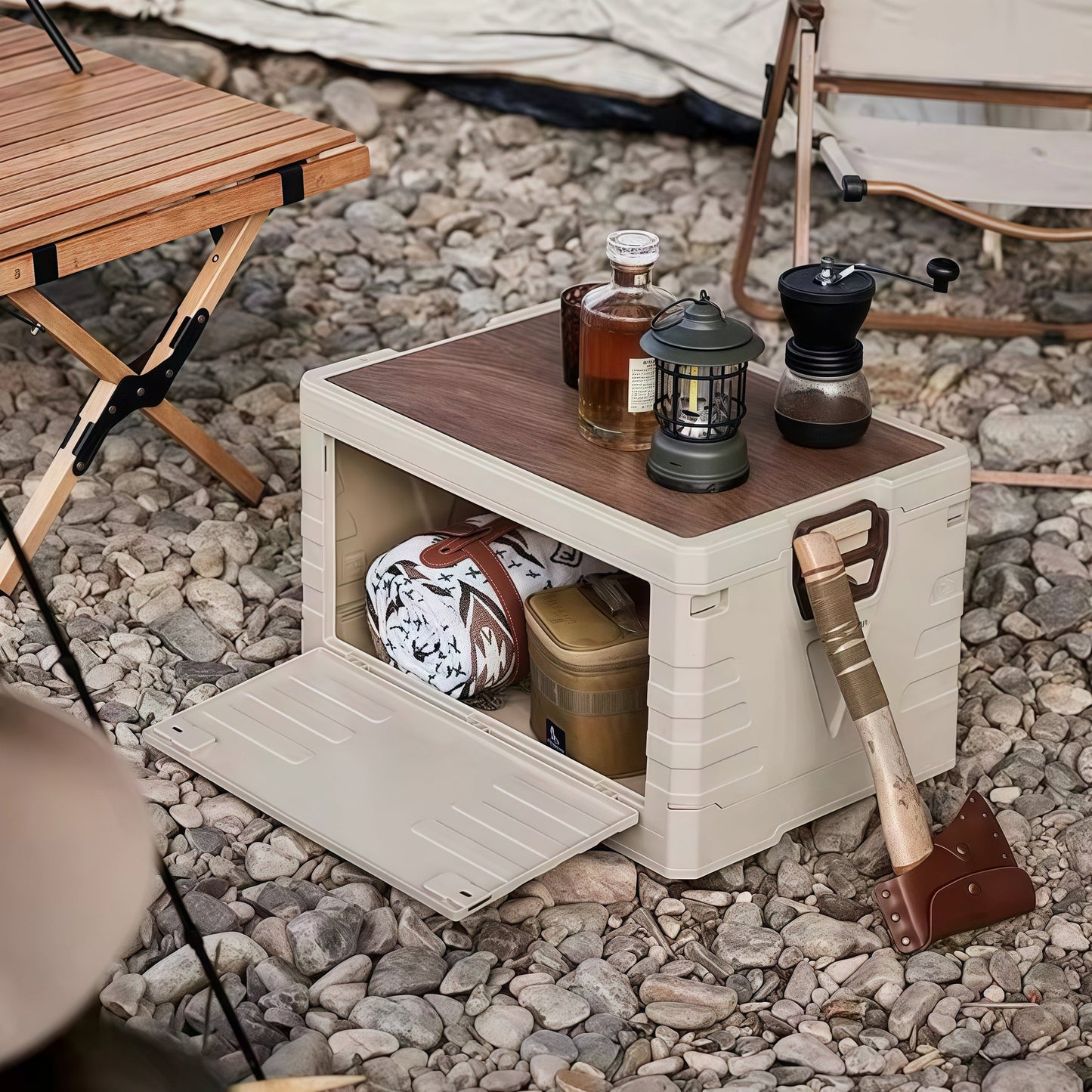 Folding SpaceMax Storage Box with Tabletop
