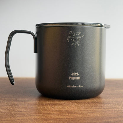 Black Insulated Camping Mug with Lid